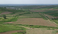 Вид на запад: водохранилище и дехканские поля