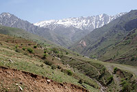 Вид на заснежные Зерафшанские горы